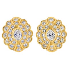 Harry Winston (Jacques Timey)  Diamond Ear- clips