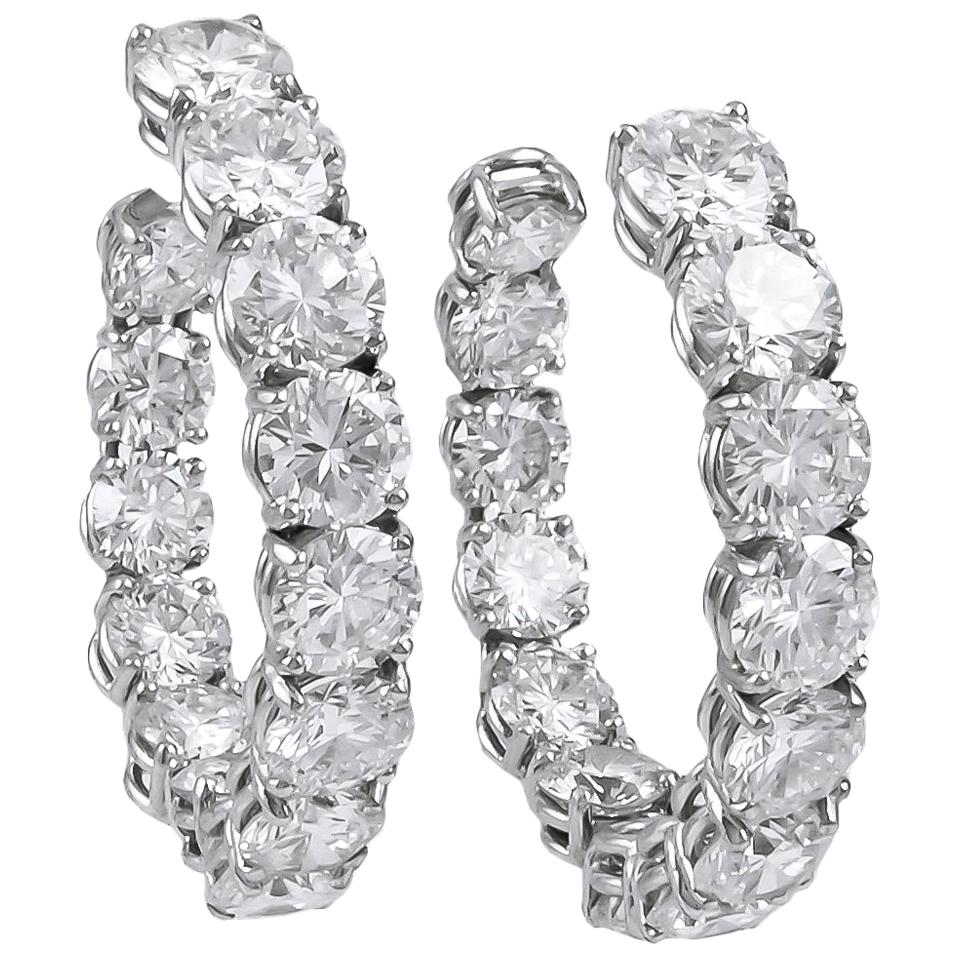 Harry Winston by Jacques Timey Diamond Platinum Hoop Earrings