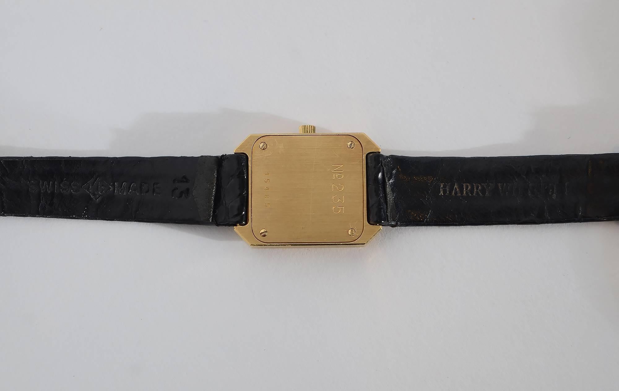 Harry Winston Ladies yellow and white gold quartz Wristwatch In Excellent Condition For Sale In Darnestown, MD
