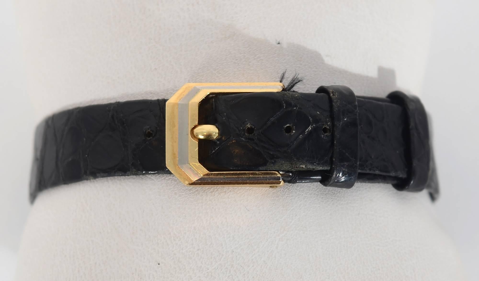 Harry Winston Ladies yellow and white gold quartz Wristwatch For Sale 1