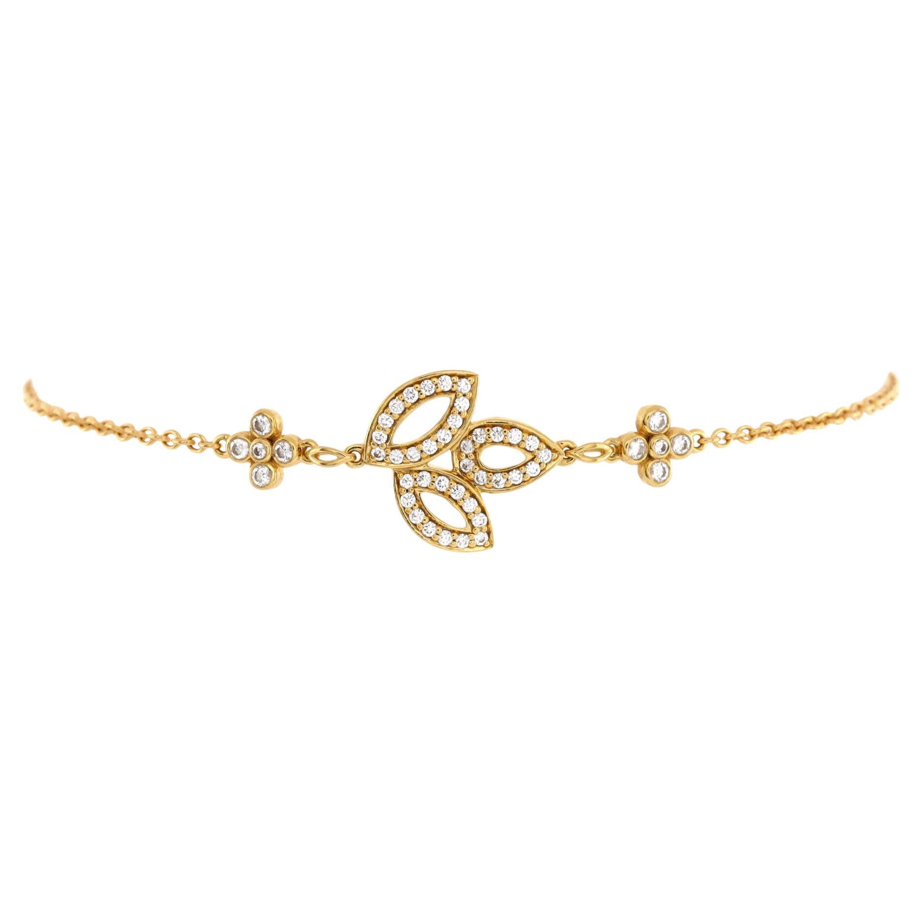 Harry Winston Lily Cluster Bracelet 18K Yellow Gold with Diamonds For Sale