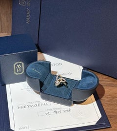 Harry Winston Lily Cluster Pavé Round Diamonds 18K Yellow Gold Ring Size 53