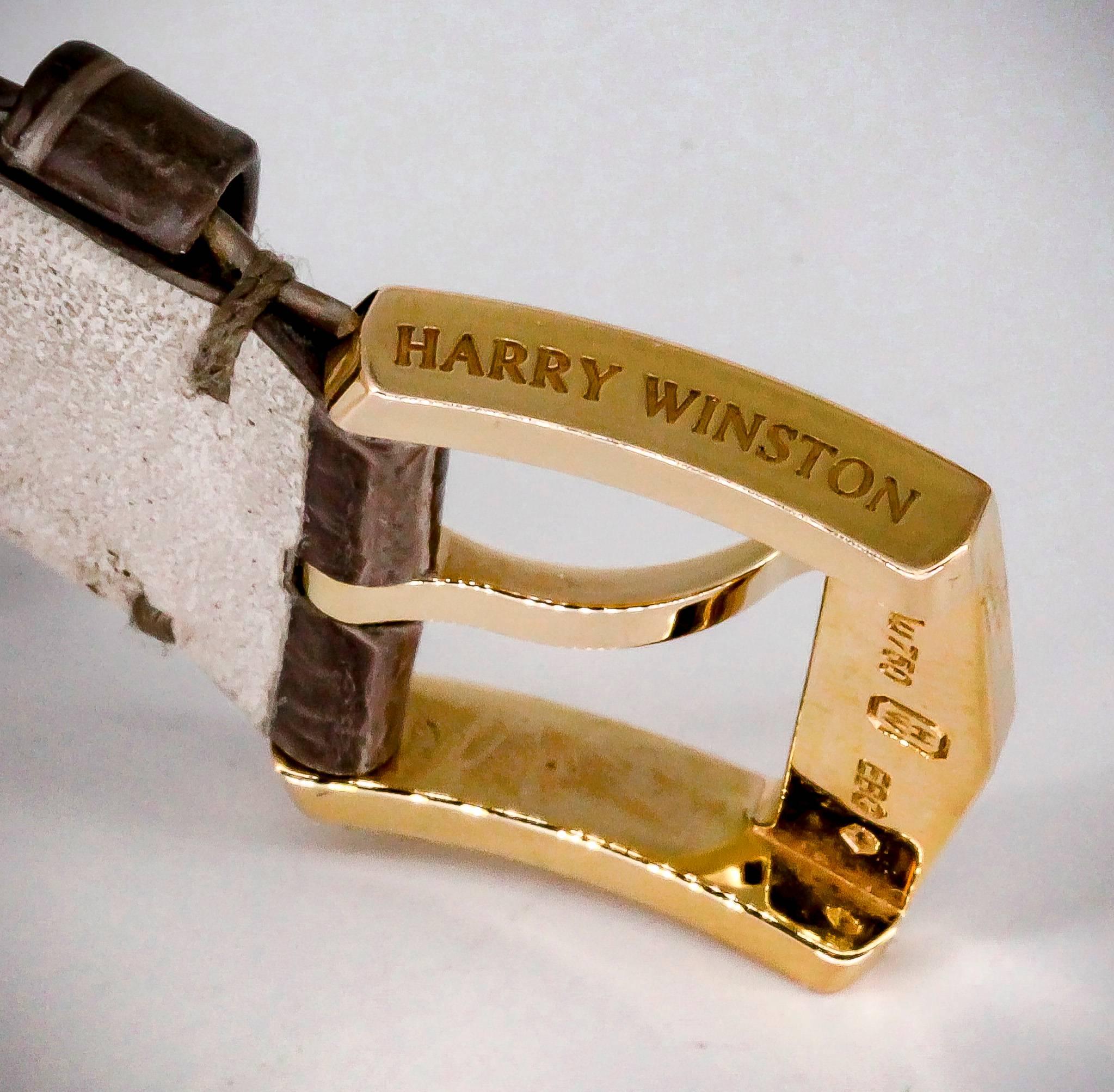 Harry Winston Rose Gold Diamond Midnight Quartz Wristwatch 2