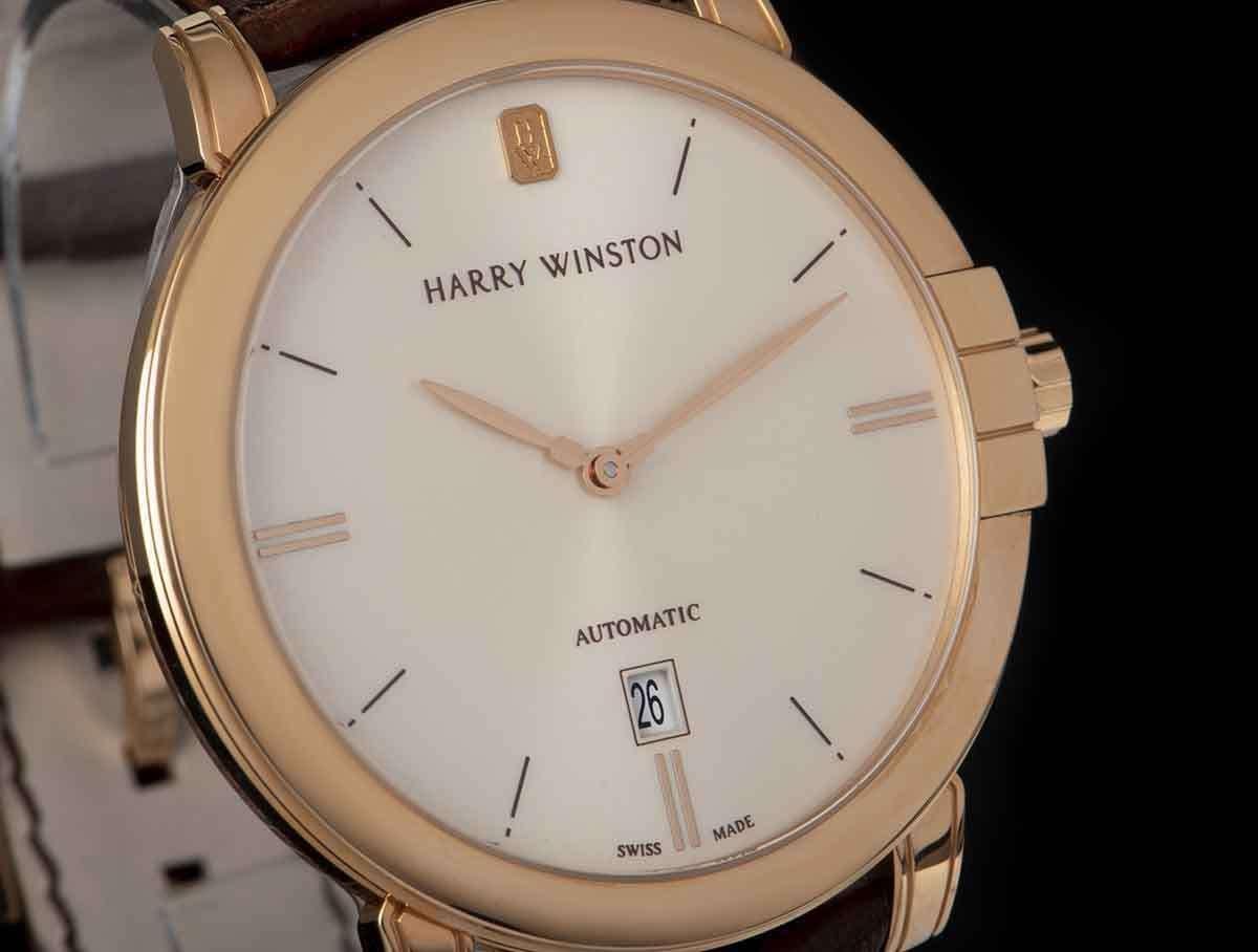 Harry Winston Midnight Rose Gold Silver Dial MIDAHD42RR001 Automatic Watch In New Condition In London, GB