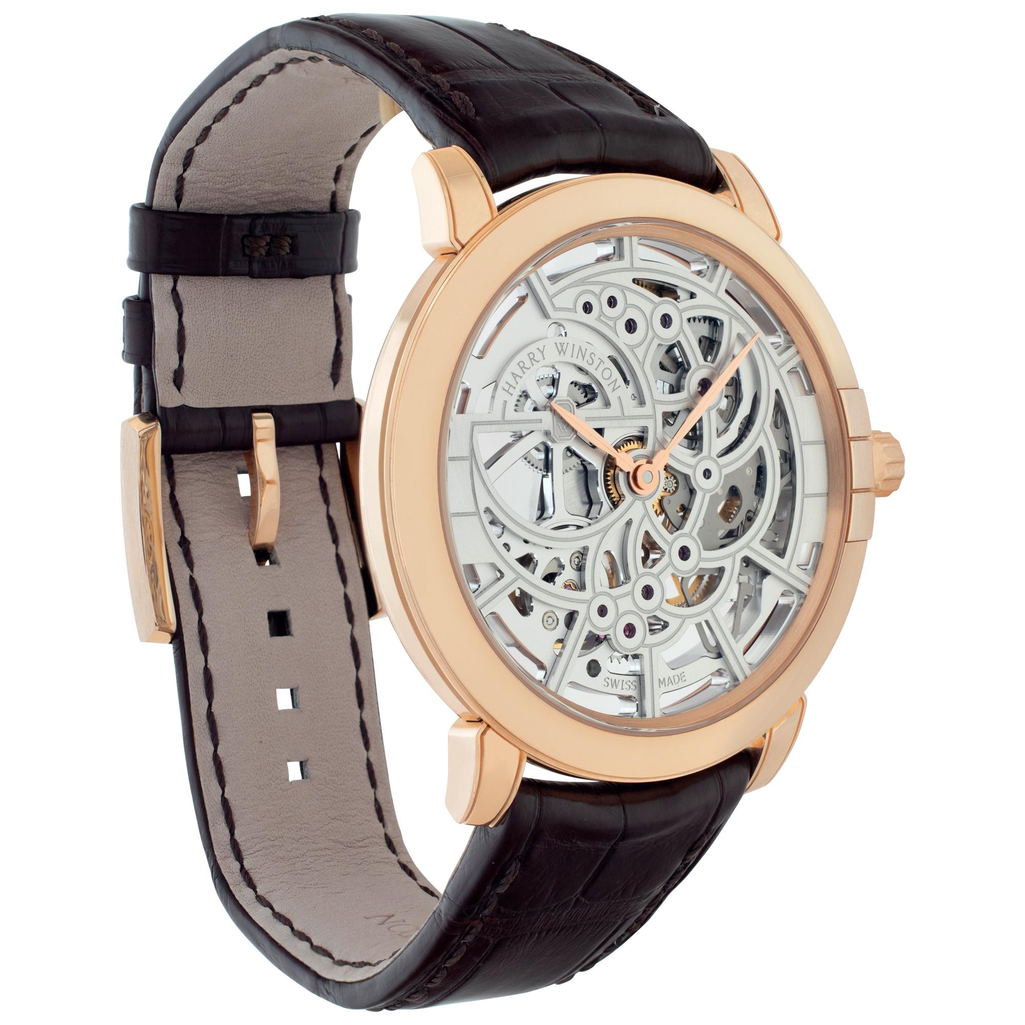 fossil skeleton watch rose gold