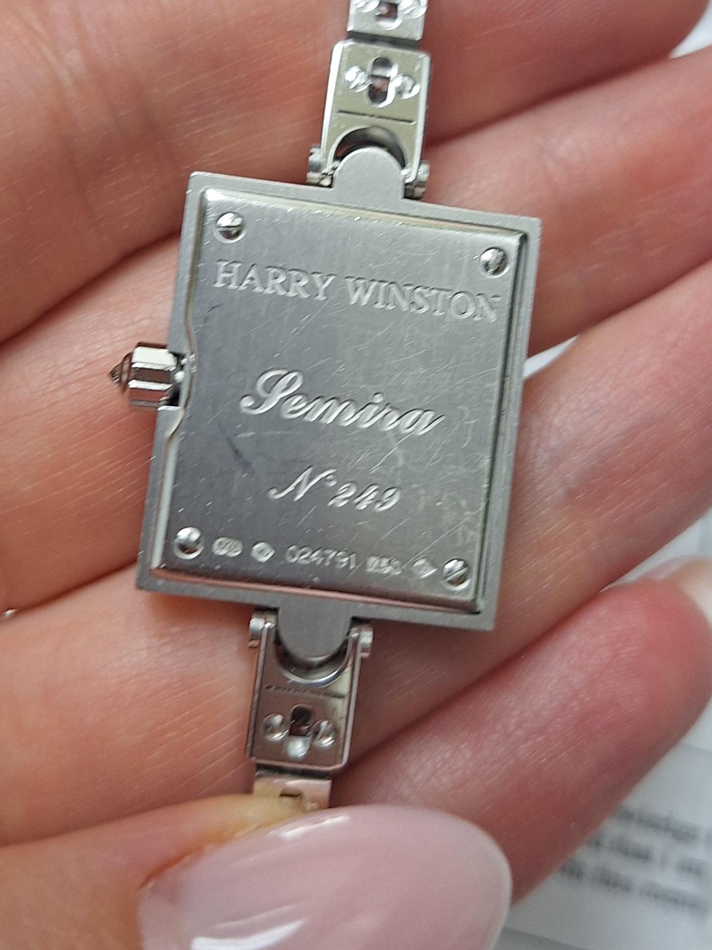 Women's or Men's Harry Winston Mother of Pearl Diamond Bracelet Watch For Sale