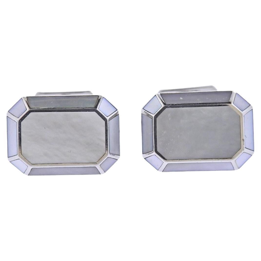 Harry Winston Mother Of Pearl Gold Cufflinks For Sale