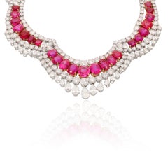 HARRY WINSTON No Heat Burmese Ruby and Diamond Necklace
