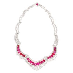 HARRY WINSTON No Heat Burmese Ruby and Diamond Necklace