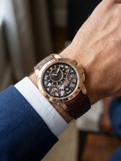 Harry Winston Ocean Bi Retrograde 18K Rose Gold Automatic Luxury Watch Box Set