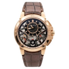 Harry Winston Ocean Bi Retrograde 18K Rose Gold Automatic Luxury Watch Box Set