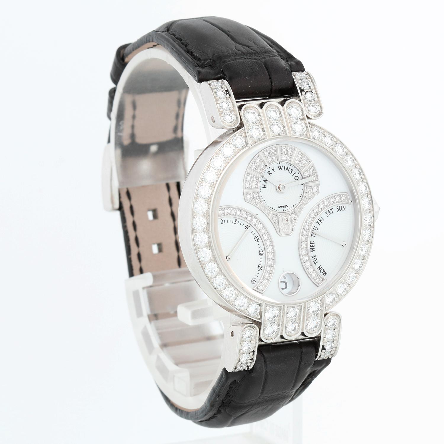 Women's Harry Winston Ocean Biretrograde 18K White Gold  Watch UAB134W