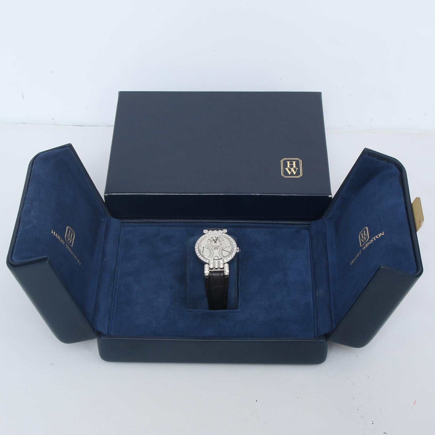 Harry Winston Ocean Biretrograde 18K White Gold  Watch UAB134W 2
