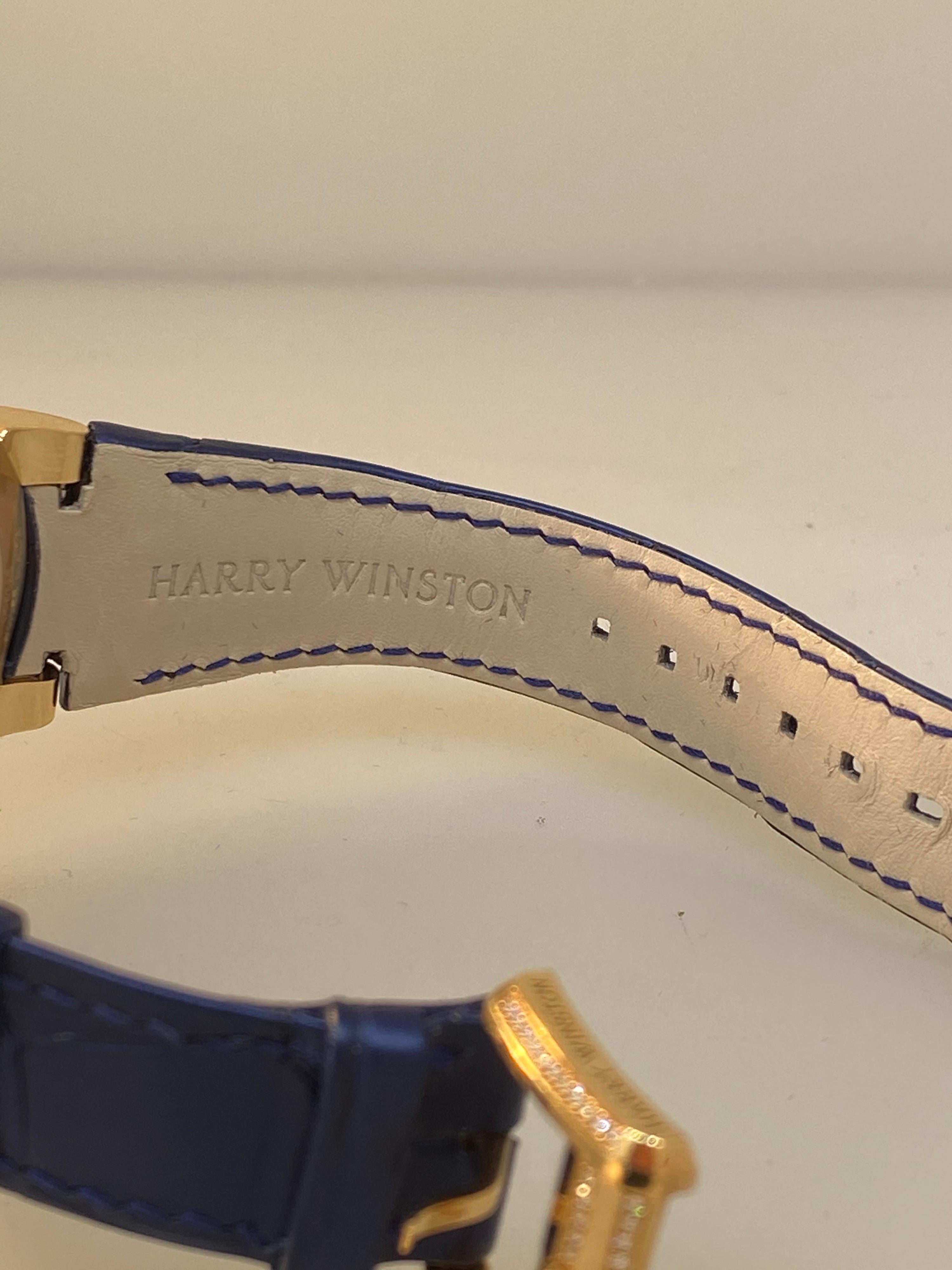 Harry Winston Ocean Biretrograde Automatic Rose Gold Diamond Ladies Watch For Sale 8