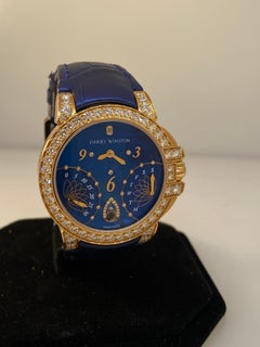 Harry Winston Ocean Biretrograde Automatic Rose Gold Diamond Ladies Watch