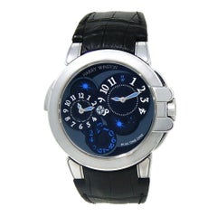 Used Harry Winston Ocean Dual Time 18 Karat Gold Men's Watch Automatic OCEATZ44WW002