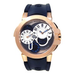 Used Harry Winston Ocean Dual Time 18k Rose Gold Automatic Men's Watch OCEATZ44RR001