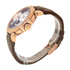 Harry Winston Ocean Dual Time 18 Karat Gold Watch Grey and White OCEATZ44RR001