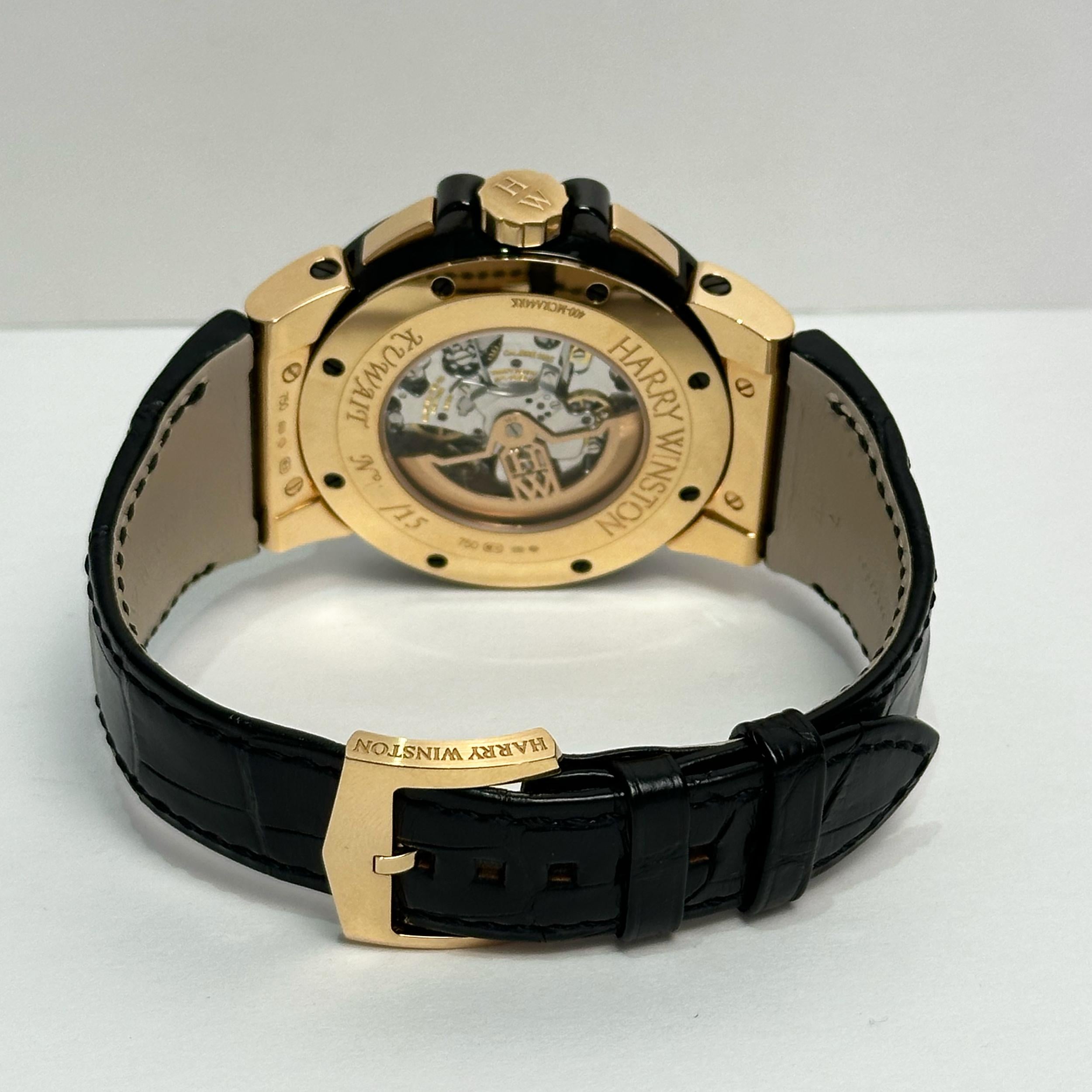 Harry Winston Ocean Triple Retrograde Chronograph 44mm Rose Gold For Sale 1