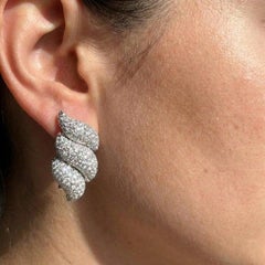 Harry Winston Pavé Diamond Earrings Platinum, Circa 2000s