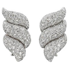 Harry Winston Pavé Diamond Earrings Platinum, Circa 2000s