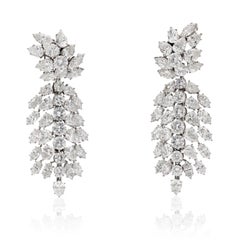 Harry Winston - Pear, Marquise and Round Cut Diamond Cluster Ear Clips/Brooch