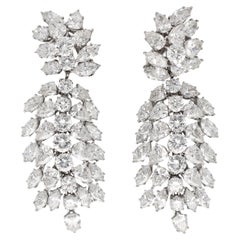 Harry Winston -   Pear, Marquise and Round Cut Diamond Cluster Ear Clips/Brooch