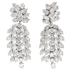 Harry Winston - Pear, Marquise and Round Cut Diamond Cluster Ear Clips/Brooch