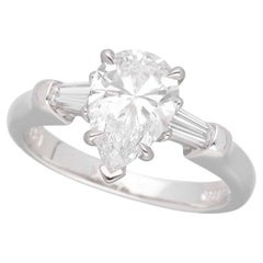 Used HARRY WINSTON Pear Shape Diamond 1.03ct E-VS1 Classic Platinum Ring US 4 1/4