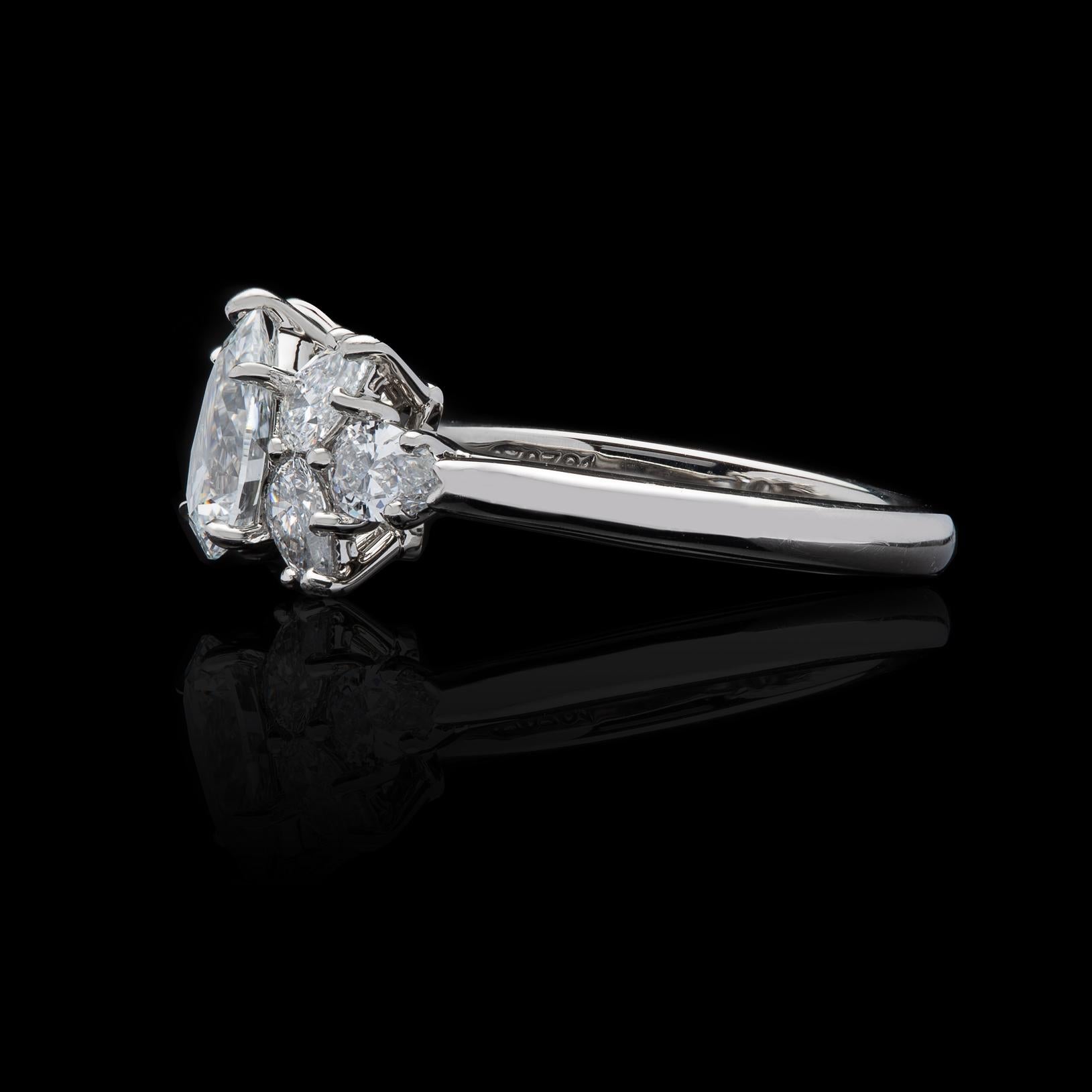 Pear Cut Harry Winston Pear Shape Diamond Engagement Ring