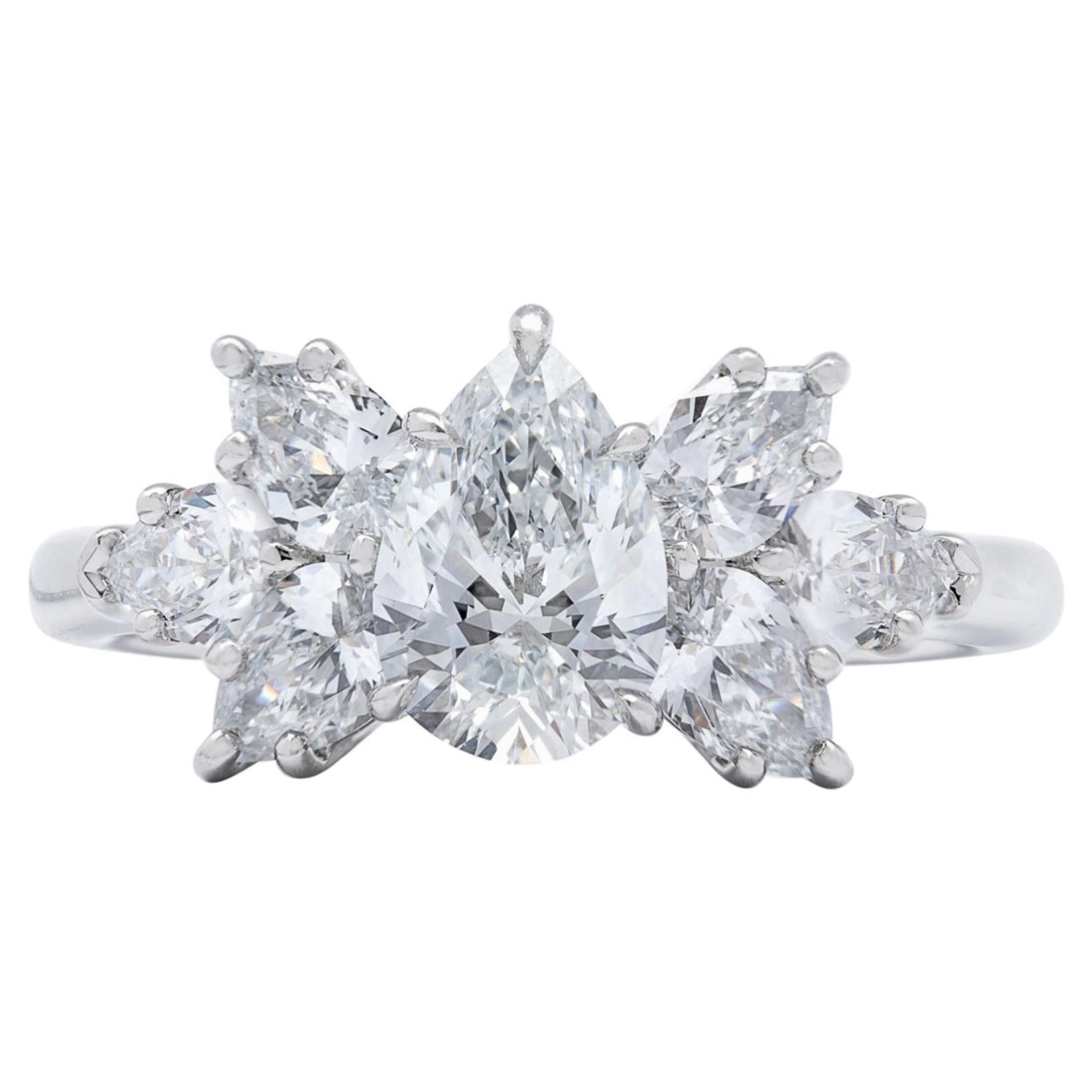Harry Winston Pear Shape Diamond Engagement Ring