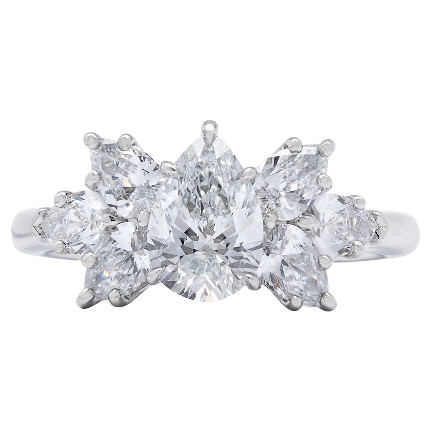 harry winston pear shaped cluster ring