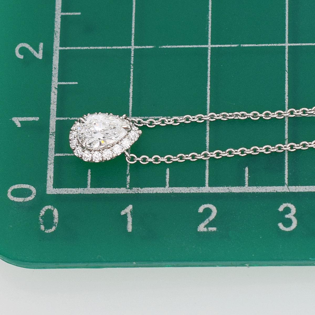 Women's Harry Winston Pear Shaped 0.50 Carat Diamond Platinum Micropavé Pendant For Sale