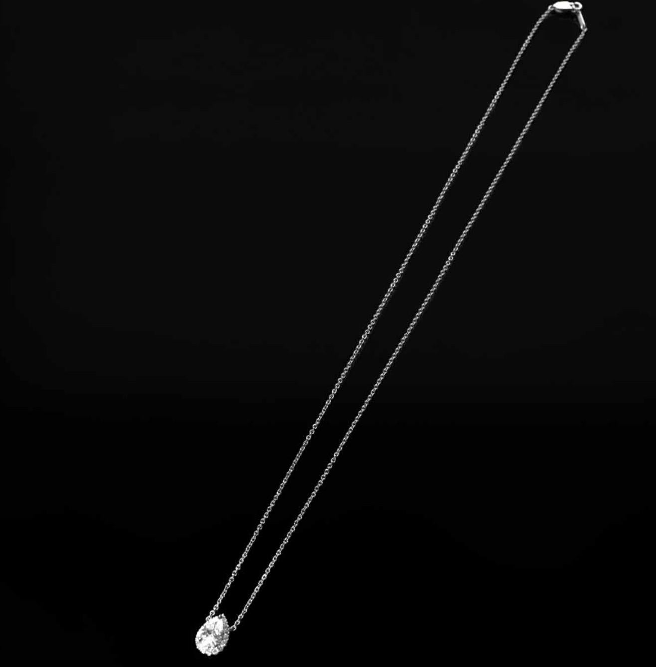 Harry Winston Ciondolo con diamante a forma di pera 0,50ct E-VVS1 in platino Micropave in vendita 6