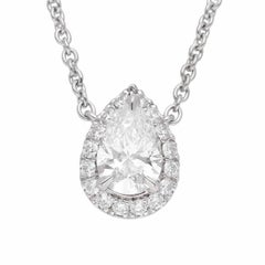 Harry Winston Pear Shaped Diamond 0.50ct E-VVS1 Platinum Micropave Pendant