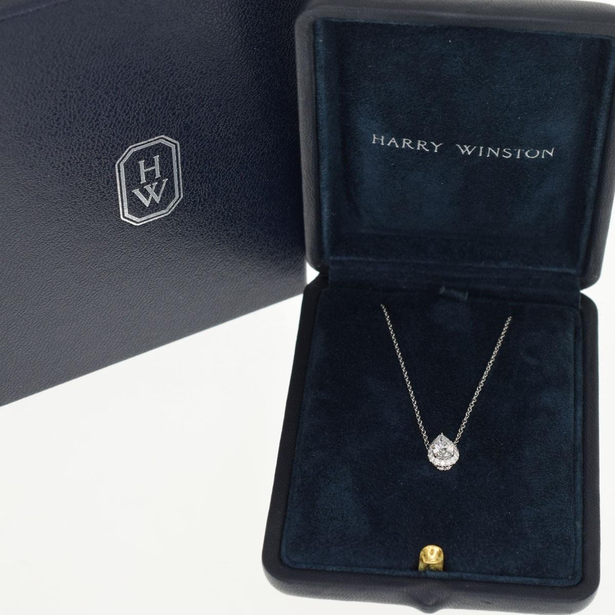 Harry Winston Ciondolo con diamante a forma di pera 0,50ct E-VVS1 in platino Micropave in vendita 3