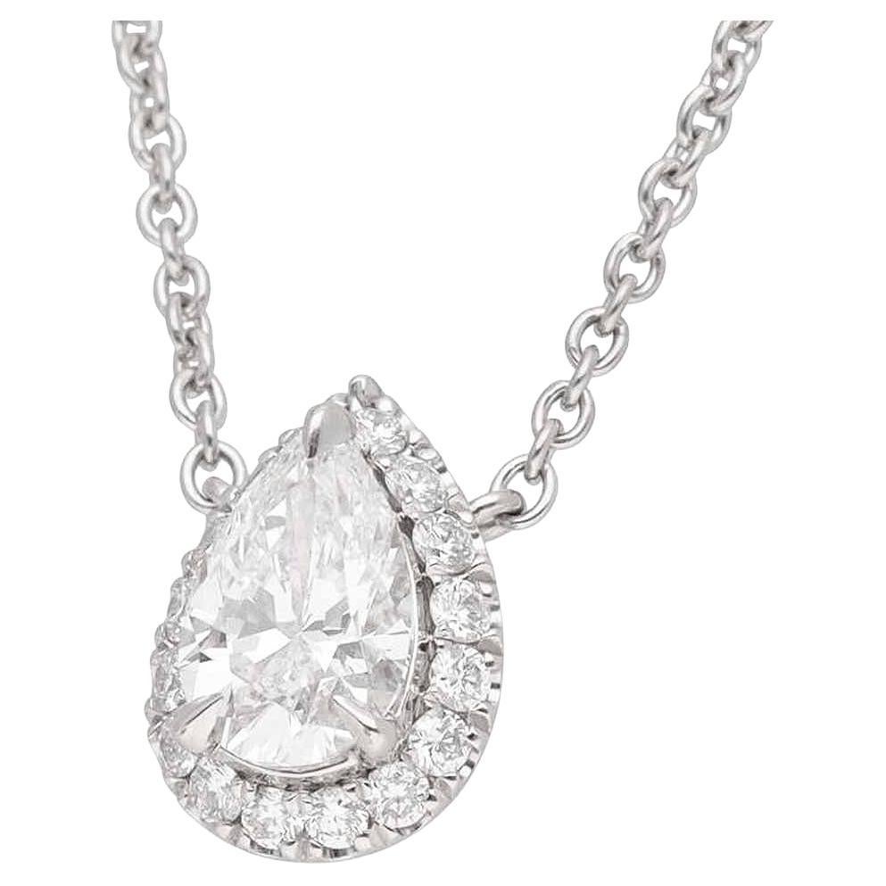 Harry Winston Pear Shaped Diamond 0.50ct E-VVS1 Platinum Micropave Pendant