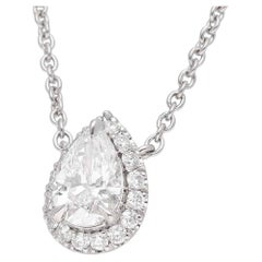 Harry Winston Pendentif en platine micropavé avec diamant en forme de poire 0,50 carat E-VVS1