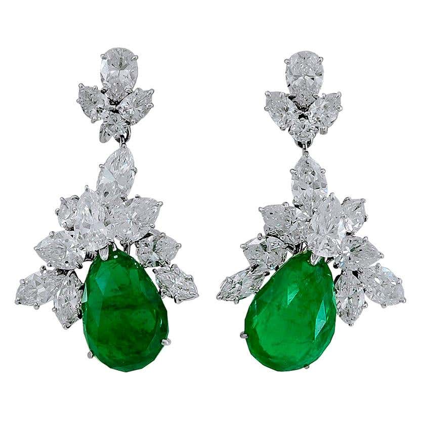 Diamond, Pearl and Antique Drop Earrings - 1,940 For Sale at 1stdibs