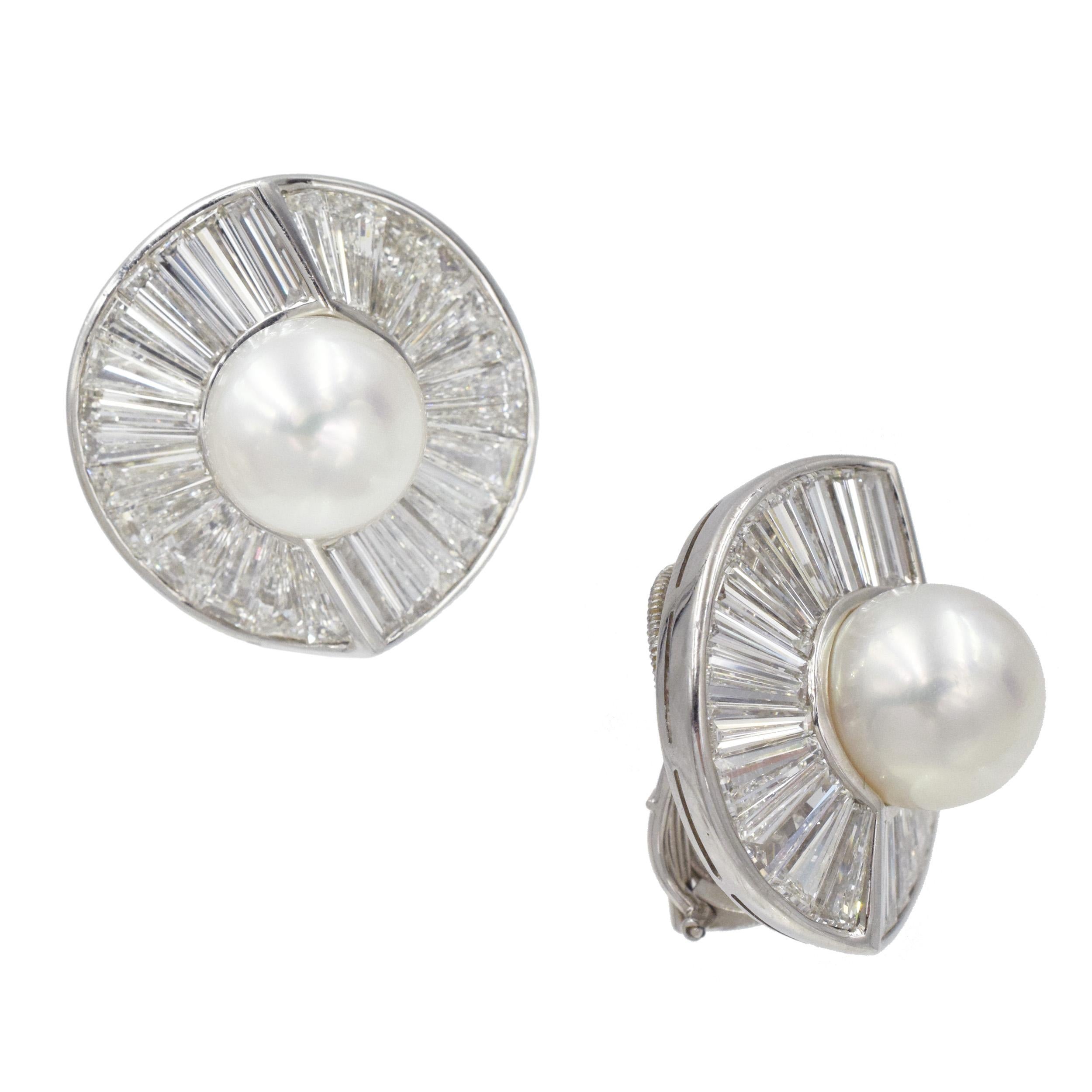 NO RESERVE | HARRY WINSTON CULTURED PEARL AND DIAMOND EARRINGS, | Christie's