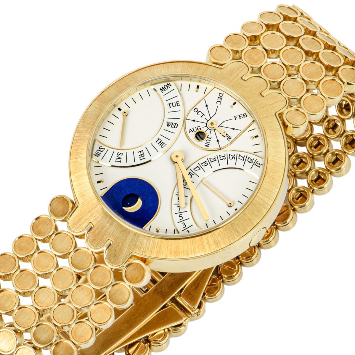 Harry Winston Perpetual Calendar Retrograde Yellow Gold In Excellent Condition In London, GB