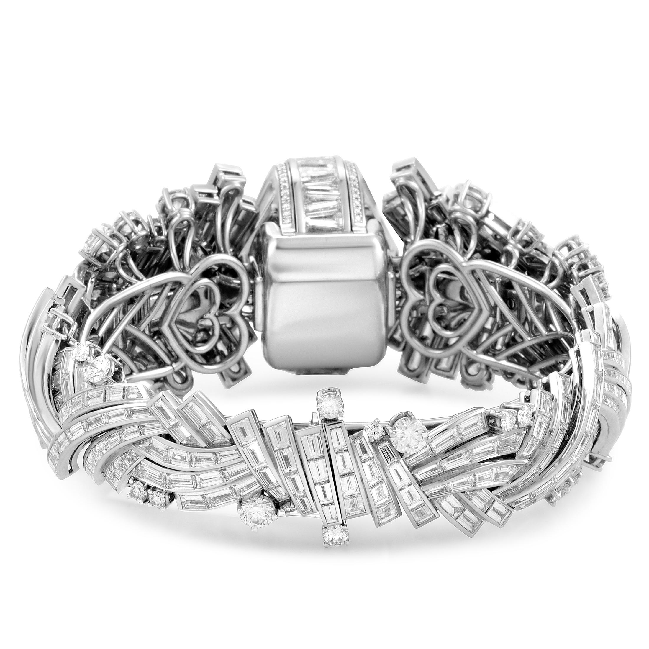 Women's Harry Winston Piece Unique Platinum Diamond Watch Bracelet