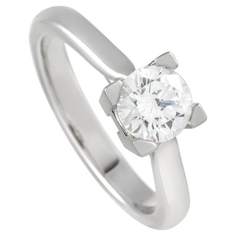 Harry Winston Bague de fiançailles solitaire en platine avec