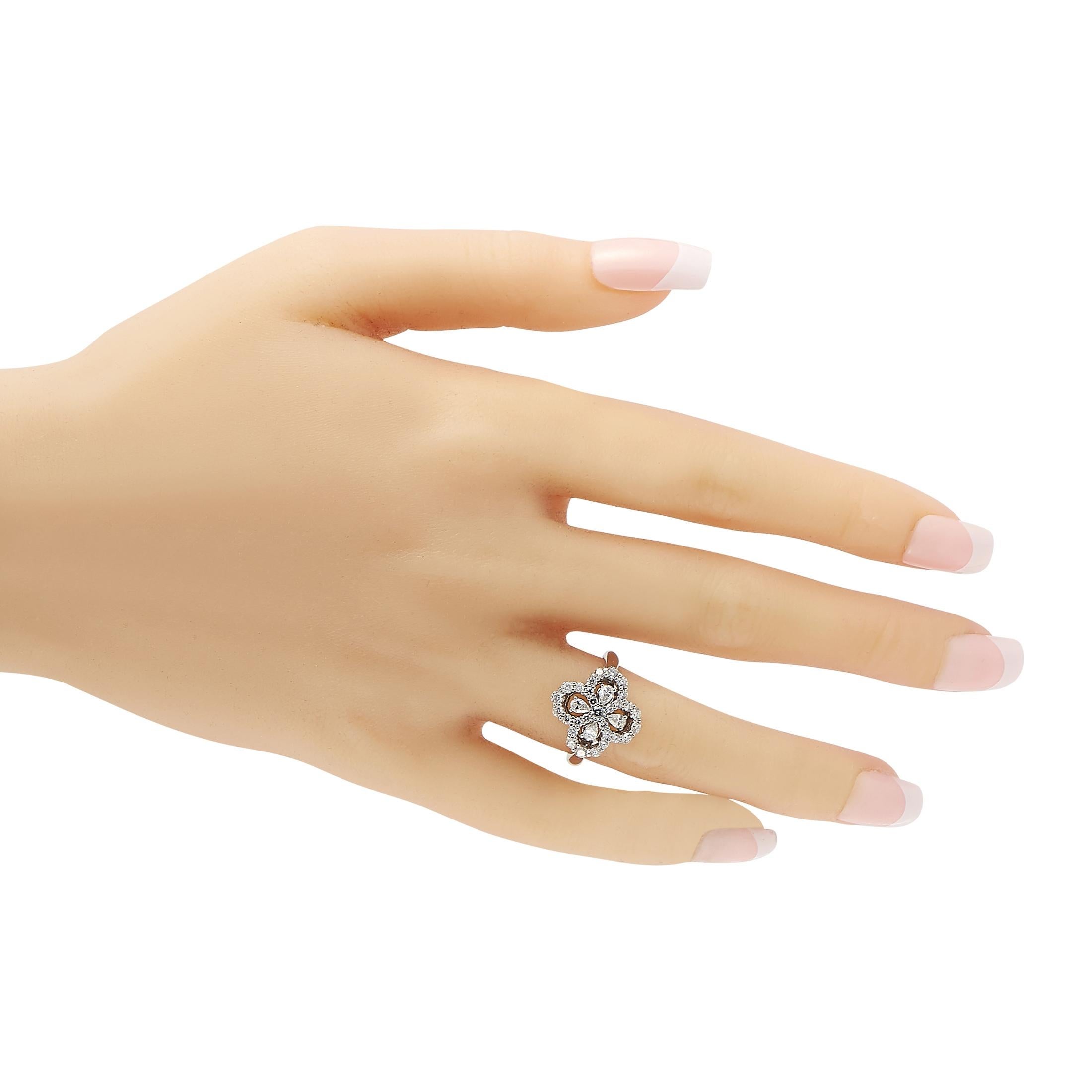 Harry Winston: Harry Winston Platinring mit 1,08 Karat Diamantschlaufe mit Vollmotiv (Rundschliff)