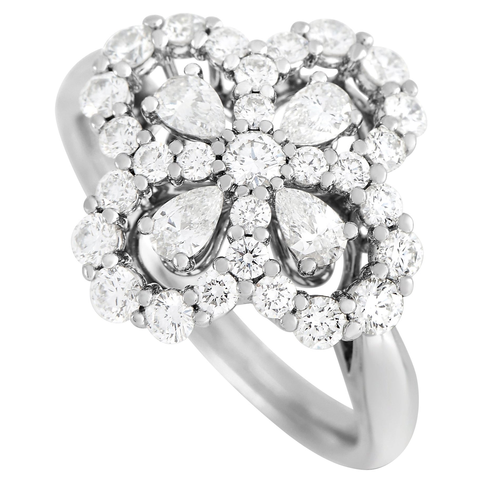 Harry Winston: Harry Winston Platinring mit 1,08 Karat Diamantschlaufe mit Vollmotiv