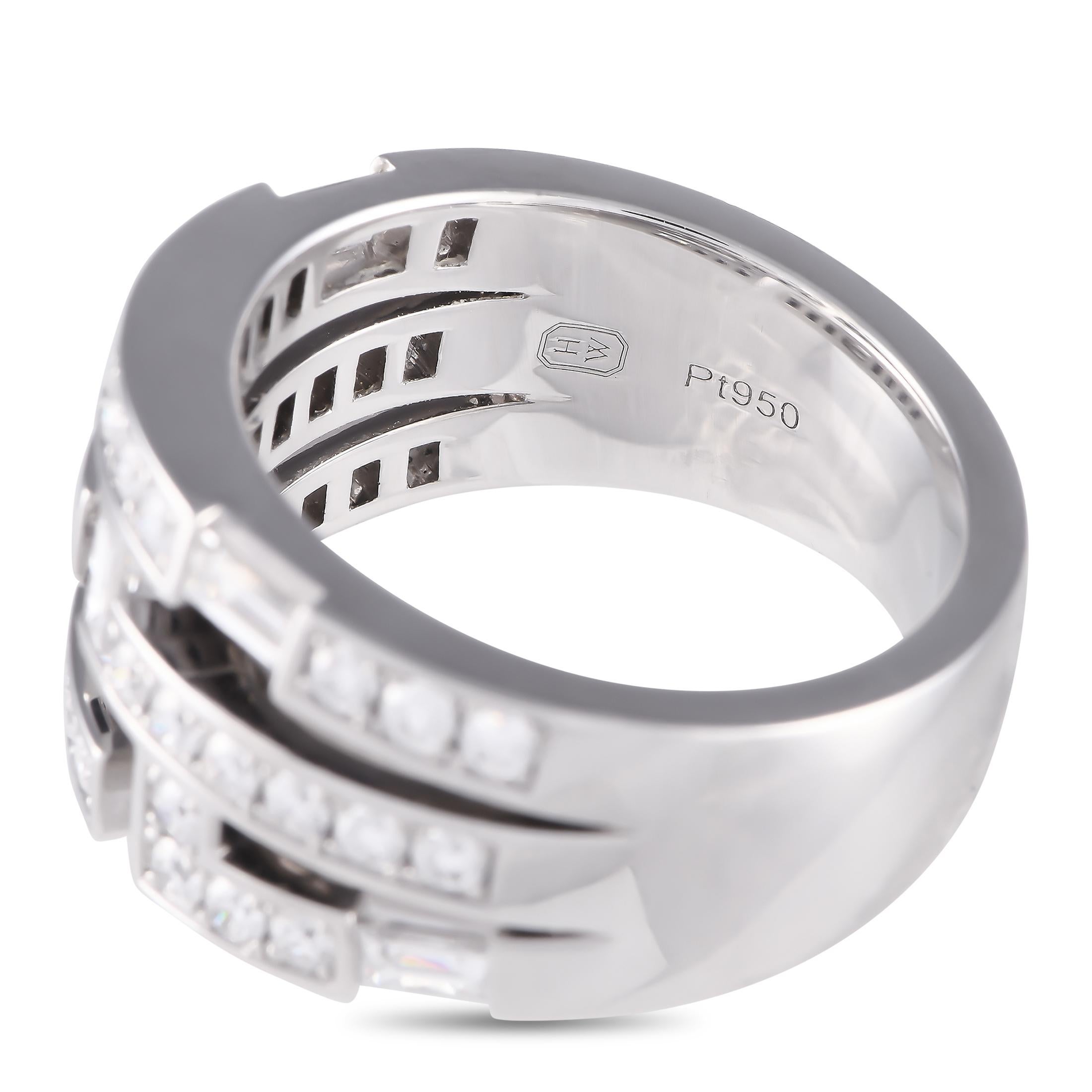 Round Cut Harry Winston Platinum 1.0ct Diamond Band Ring