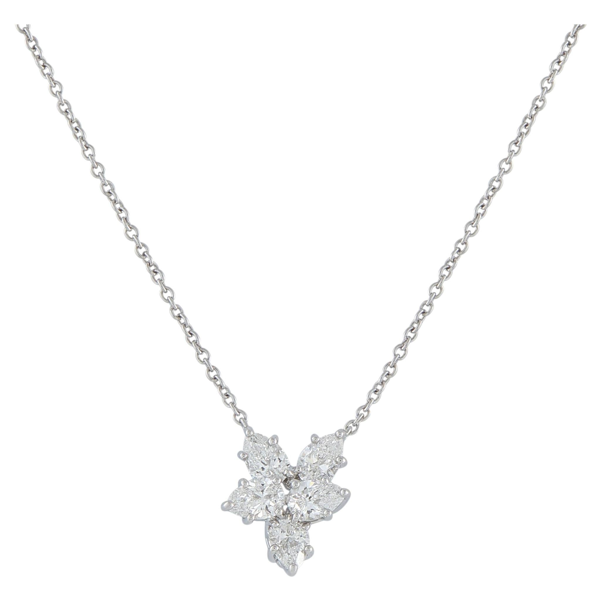 Harry Winston Platinum 1.0ct Diamond Necklace For Sale