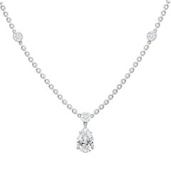 Harry Winston Platinum 1.52CT Pear Shape Center W/ Diamond by Yard Necklace