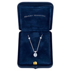 Harry Winston Platinum 1.52CT Pear Shape Center W/ Diamond by Yard Necklace