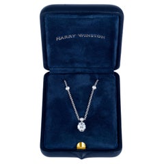 Harry Winston Platin 1,52 Karat Birnenform Zentrum mit Diamant by Yard Halskette